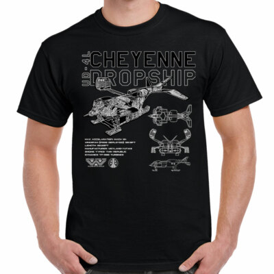UD-4L Cheyenne Dropship Schematic Adult T-Shirt