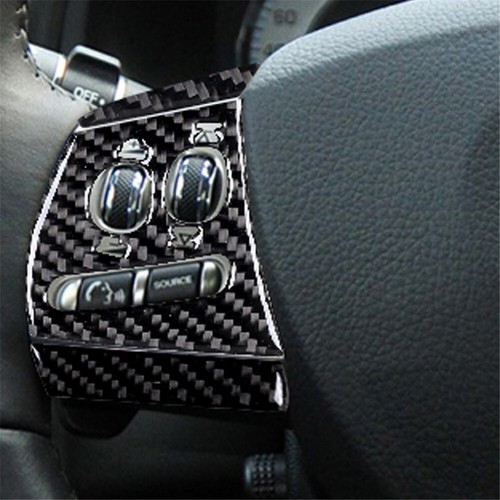 6Pcs For Jaguar XF 2009-11 Carbon Fiber Steering Wheel Button Panel Cover Trim - Picture 2 of 11