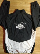 Puma White Horse Lengnau Vintage Mens Tracksuit Top Jacket SVL Black White Swiss