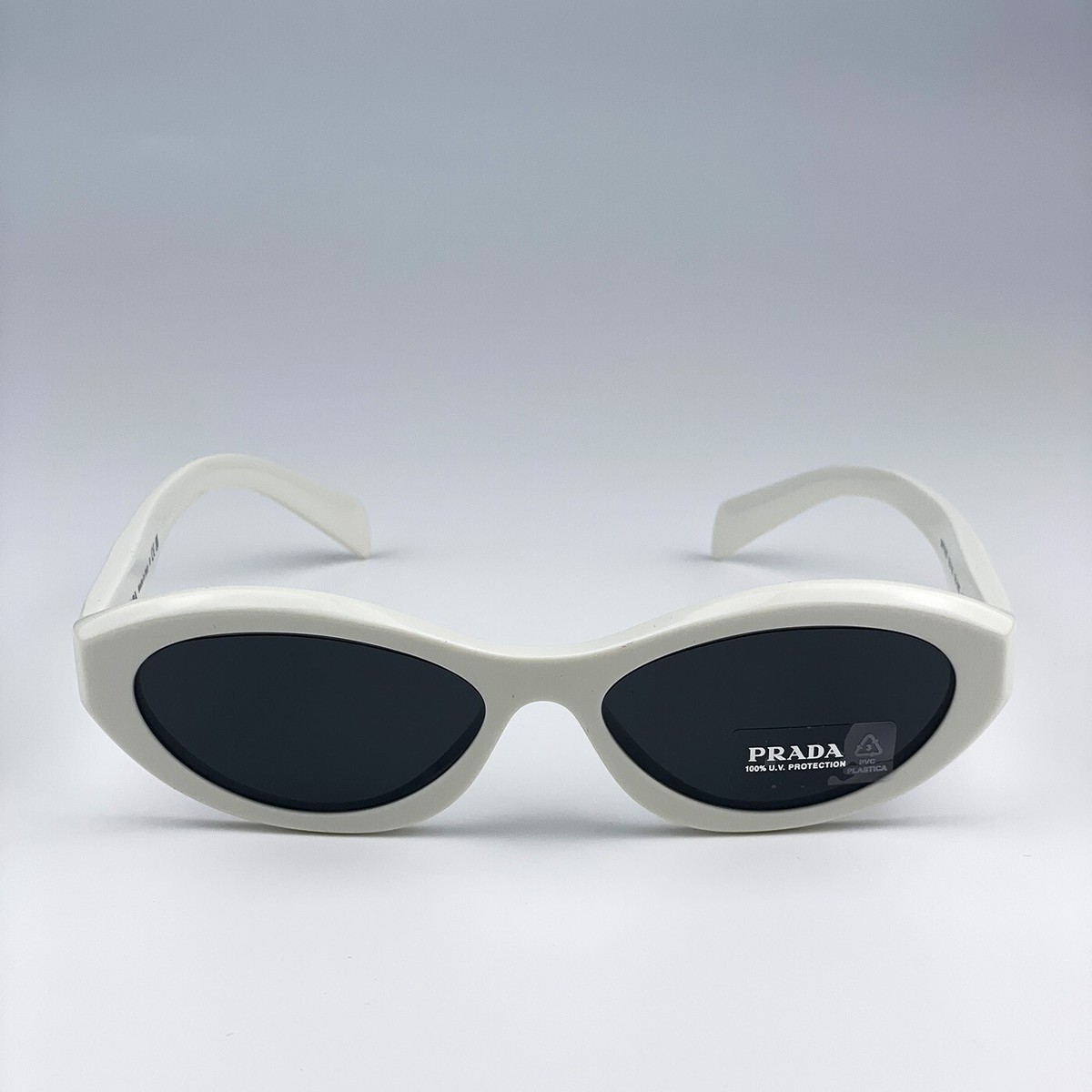 Prada Men Sunglasses Talc White Dark Grey Oval PR26ZS 17K08Z  display picture 3