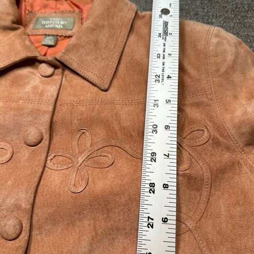 The Territory Ahead Pink Orange Suede Floral Cropped Jacket in Womens Size SP - Picture 5 of 8