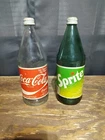 Vintage 28 Oz Coca-Cola Bottle And Sprite Bottle Lot Of 2 With Caps