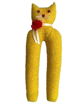 Vintage Handcrafted Calico Fabric Kitty Cat Tall Boot Support Shaper