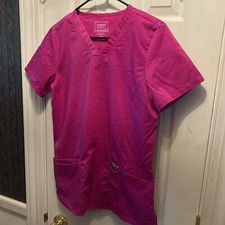 Cherokee Workwear Revolution Women's Dk Pink Scrub Top WW620 SZ SMALL EXC COND
