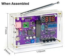 87-108MHz MCU based FM Radio Receiver DIY Kit with LED Digital Display and Case