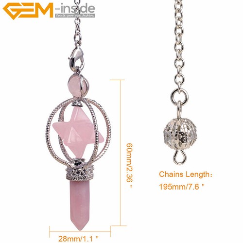 Merkaba Wand Natural Crystal Dowsing Chakra Pendulum for DivinationReiki Pendant - Picture 3 of 25