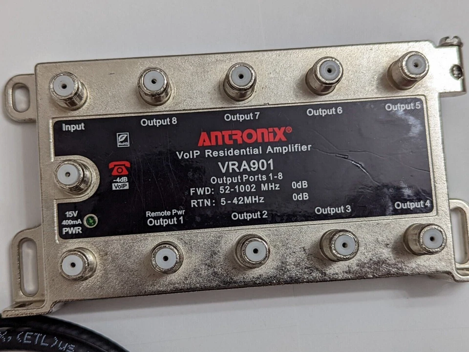 ANTRONIX VRA901/ACP VoIP RESIDENTIAL Digital Coaxial AMPLIFIER 9-Port - Image 2 of 4