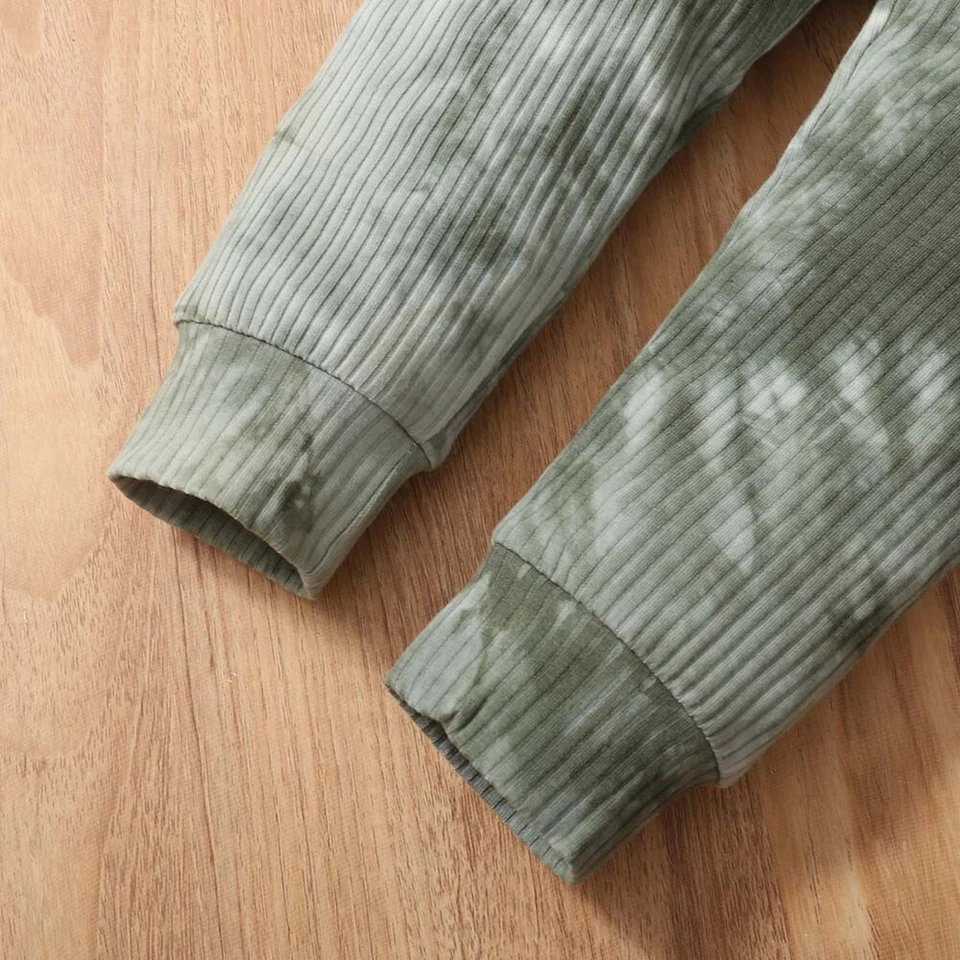 Conjunto de trajes de pantalones de manga larga tie-dye ropa bebé niña niños pequeños Foto 4 de 4