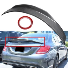  For 2015-20 Mercedes Benz C200 300 C43 AMG Carbon Fiber Look Rear Trunk Spoiler