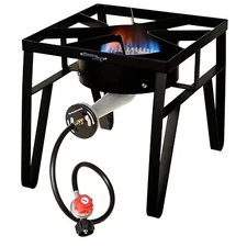 200,000 BTU LP Gas Outdoor Stove Burner with Regulator Hose 