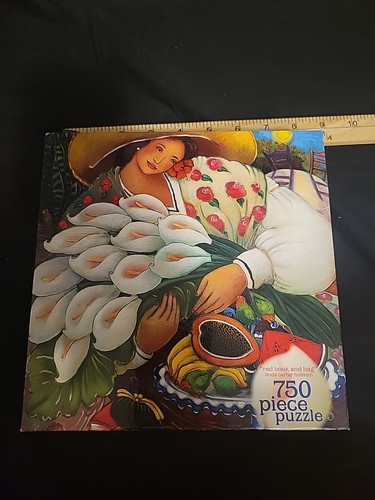 Ceaco RED BOOK AND BAG 750 pc Puzzle, 2966-3 Linda Carter Holman, Sealed 22"x22"
