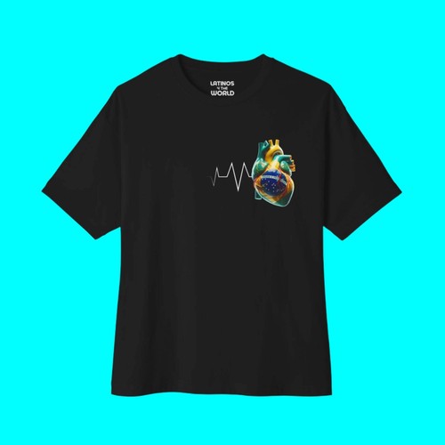 BRAZIL Always In My Heart T-shirt | Brazilian Heartbeat Corazon | Latino Pride F - Picture 5 of 25