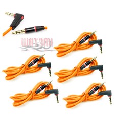 5X 3.5MM AUX L MALE AUDIO EXTENSION CABLE CORD ORANGE FOR GALAXY S4 NOTE 3 NEXUS