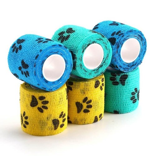Pet Wrap, Self-Adhesive, Only Sticks to Itself Non-Woven 2" Tape Dog Leg, 6 Roll