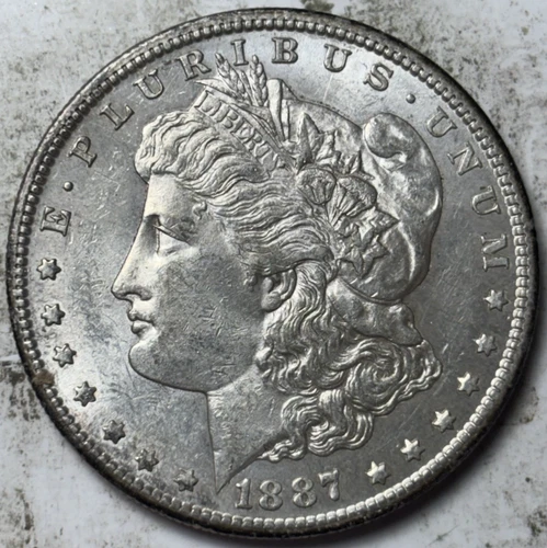 1887-S $1 Morgan Silver Dollar. Attractive AU/UNC Example!