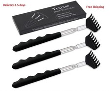 3 Pack Extendable Back Scratcher, Stainless Steel Portable Telescoping Back