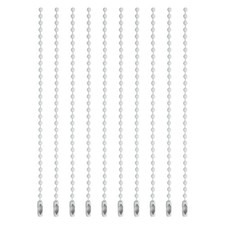 Ball Bead Chains, 3.9 Inch, White  120 Pcs , Dog Tag Chain Keychain