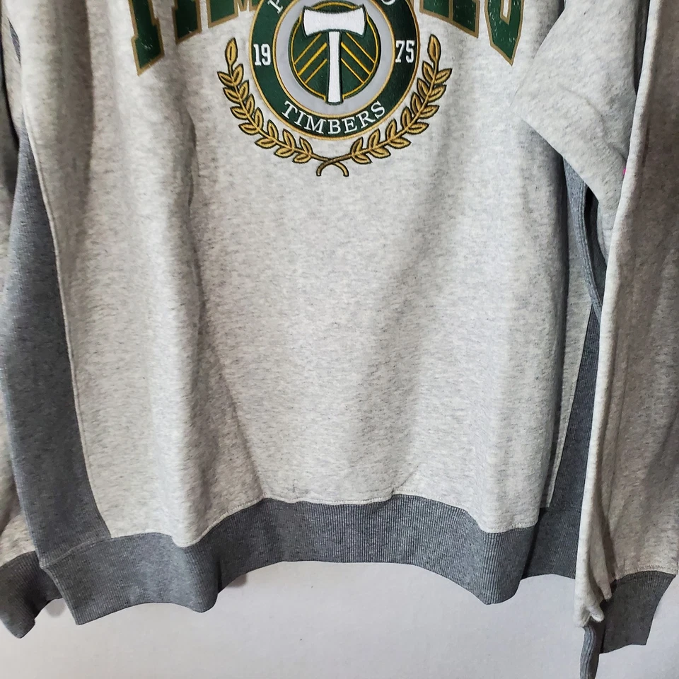 Portland Timbers Sweater Mens XL Gray Green MLS Soccer Crewneck Mitchell Ness - Image 4 of 4