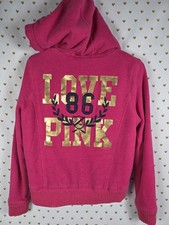 Victorias Secret Pink GRAIL FUR LINED love Hoodie MEDIUM WARM Y2K VTG jacket