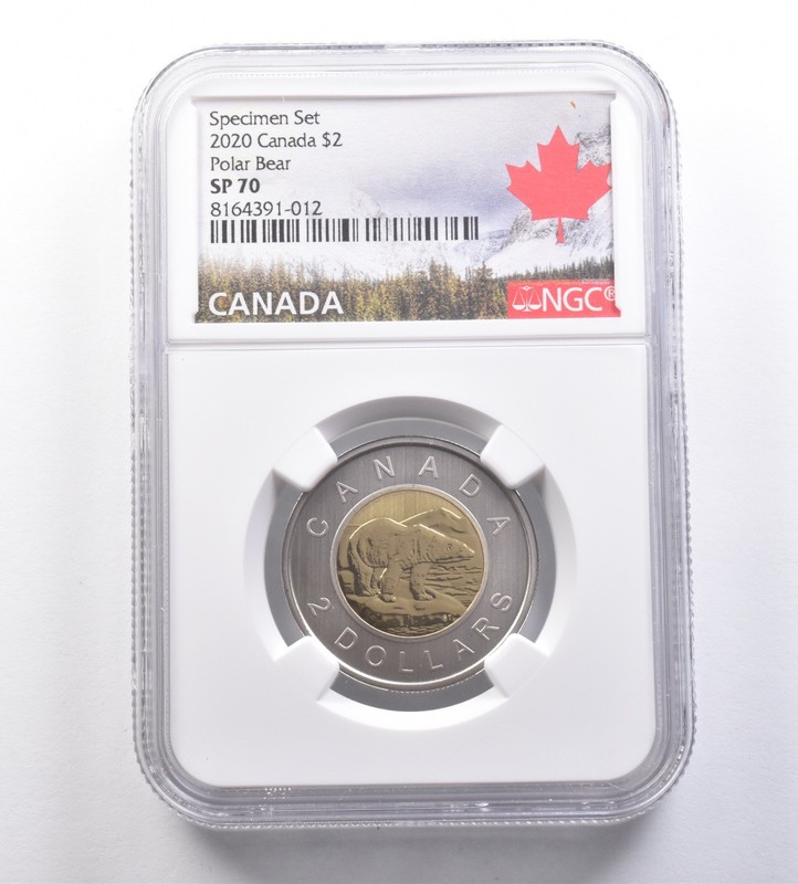 2020 Canada 2 Dollars Specimen Set Polar Bear SP70 NGC a7054
