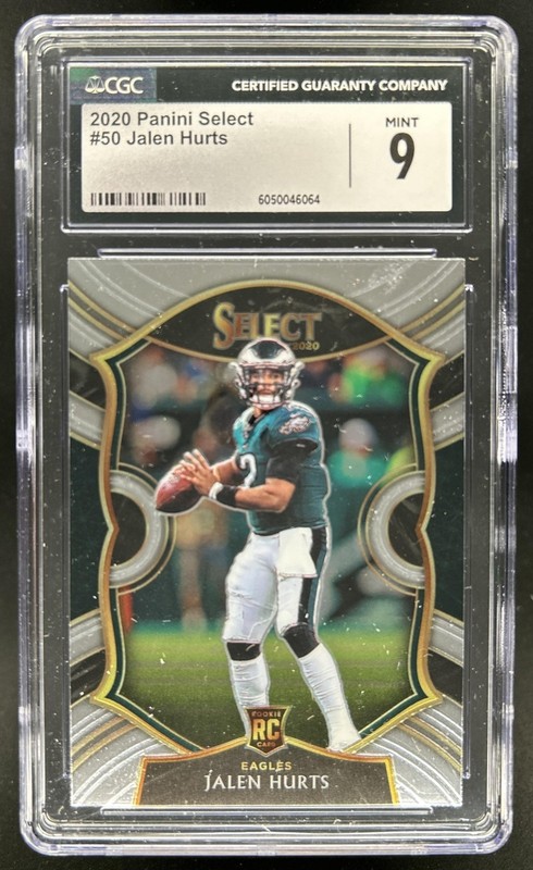 2020 Panini Select Jalen Hurts RC Rookie Concourse #50 Eagles CGC 9 MINT