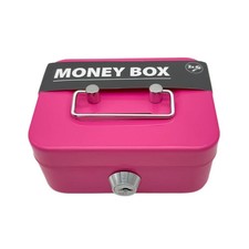 Small Cash Storage Box Metal Money Organizer Key Lock Cash Box  Kids