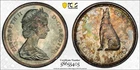 MS64 1967 50C Canada Wolf Silver 50 Cents, PCGS Trueview- Rainbow Toned