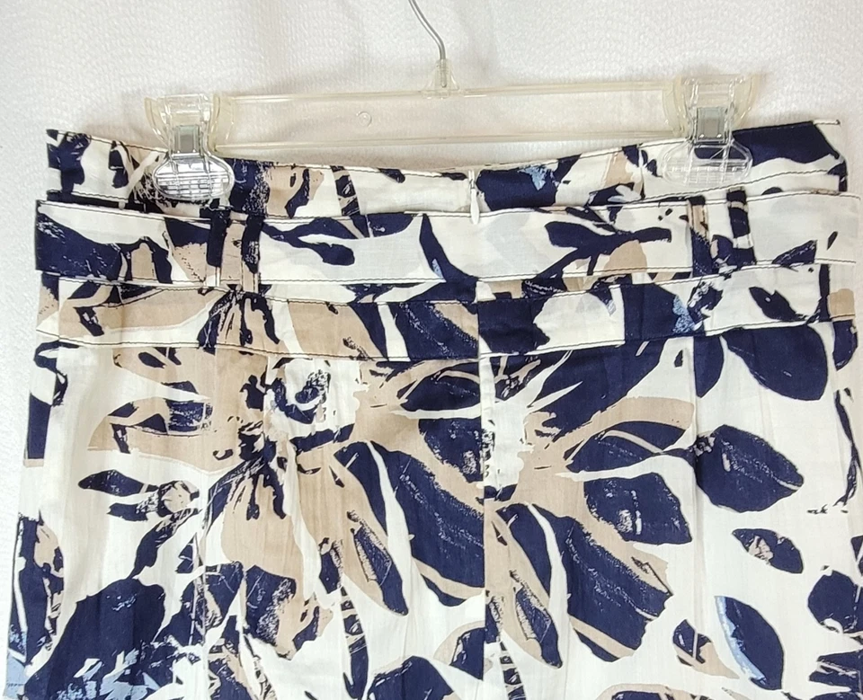 Falda Gerry Weber Damas Línea A Azul Abstracto Estampado Floral Debajo de la Rodilla Talla 10 Foto 4 de 4