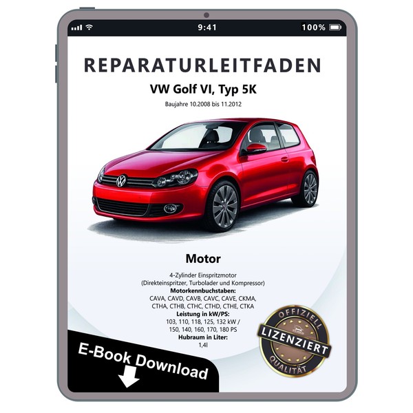 Vw Golf 6 1K/5K (08-12) 1,2L Benzinmotor 150-180 Ps Reparaturhandbuch Download-image