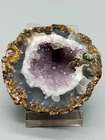 Impressive Amethyst Geode Natural Crystal with Calcite Inclusion