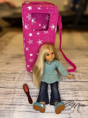 American Girl Julie Albright Doll retired Sparkly Tunic Outfit, Jeans Clogs Case