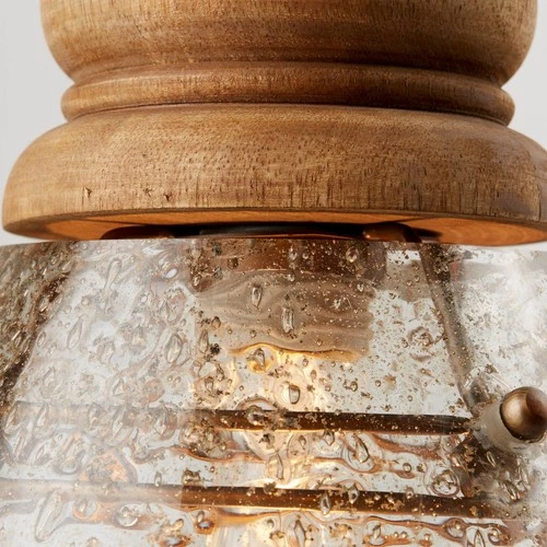 Capital 13 3/4"W Light Wood and Stone Seeded Pendant Light - Picture 5 of 7