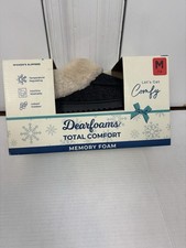 Dearfoams Women's Slippers Indoor/Outdoor Memory Foam Black, Size M 7-8 