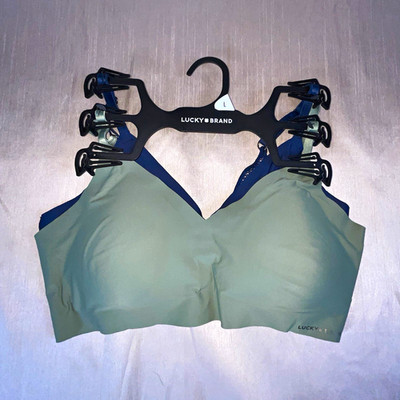 Lucky Brand Women s 2 Pack Wireless Bras Size L Green Navy NWOT