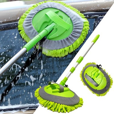 Car Washing Mop Brush Telescopic Long Handle Chenille Cleaning Tool New USA...