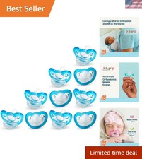 Jollypop Blue Pacifiers - Orthodontic, Safe for Infants 3-18 - 10 Count