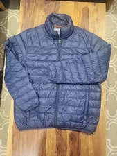 Hawke & Co. Men's Medium Packable Lightweight Navy Blue Full Zip Puffer Jacket 