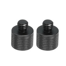 2 Pack Mic Stand Adapter 3/8 Female x M8 Male for Microphone Stand Black DIY