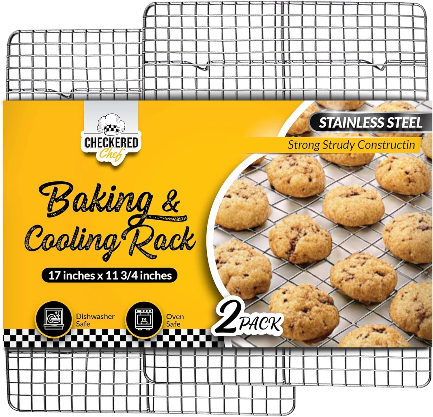 Cooling Rack for Cooking and Baking - 11 ¾" X 17 Set of 2 Stainless Steel, Oven
Opens in a new windo