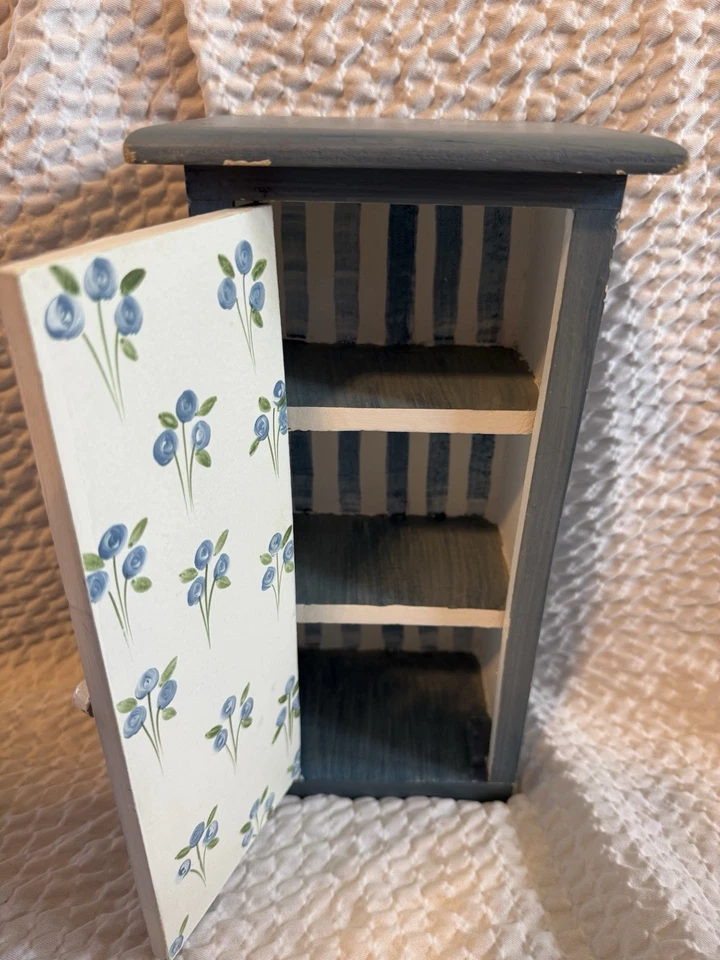 Gabinete de curiosidades de madera vintage sobre mesa o montaje en pared joyero ALMACENAMIENTO DE BARATIJAS Foto 2 de 4