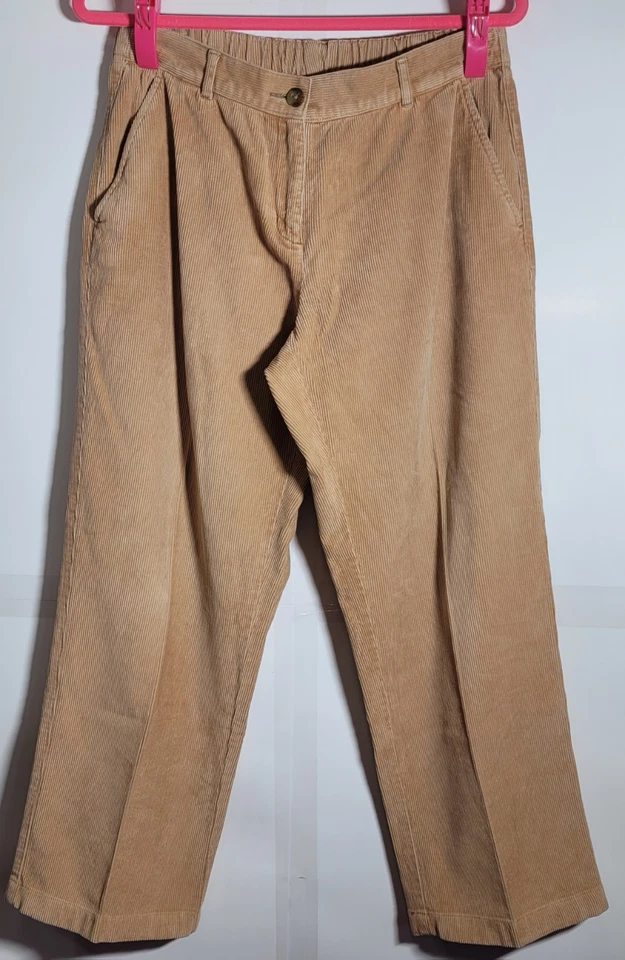 VTG 3 Pairs LL Bean Corduroy Pants Women Size 4P Petite Brown Tan High Rise  - Image 4 of 4