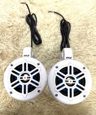 Pyle PLMRLEWB46W Marine Speakers Pair 2 Waterproof LED Boat ATV 4  Wired