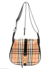 BURBERRY Rank Almost A Shadow Horse Nova Check Shoulder Bag Purse Authentic
