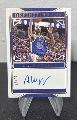 Andrew Wiggins 2024-25 Panini National Treasures Definitive Ink Auto /25 On Card
