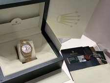 Rolex Day Date President 118238 Silver Dial 36mm 18k Yellow Gold W Box Papers 2