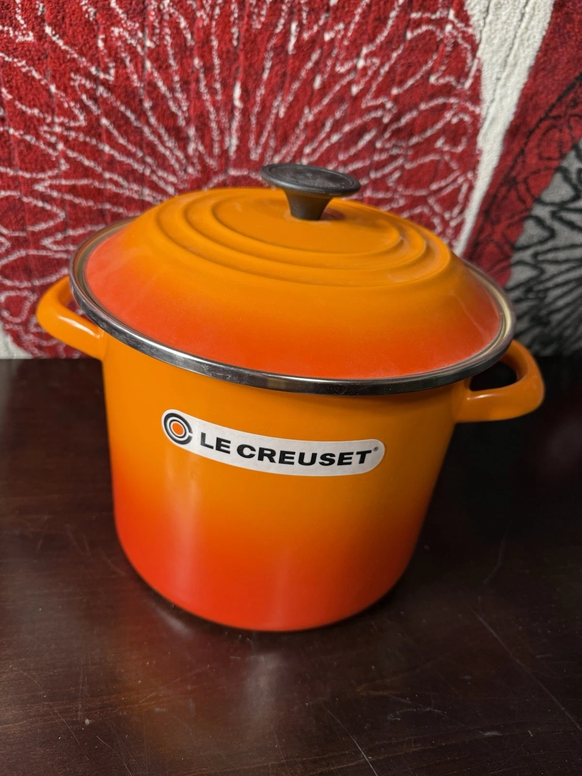 Le Creuset Enamel-on-Steel Covered Stockpot, 10-Quart, Flame F2