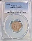 1861 Indian Head Cent Penny - Better Date - PCGS XF Details