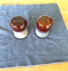 Sango Nova Brown 4933 Earthenware Stoneware Salt & Pepper Shakers Set READ