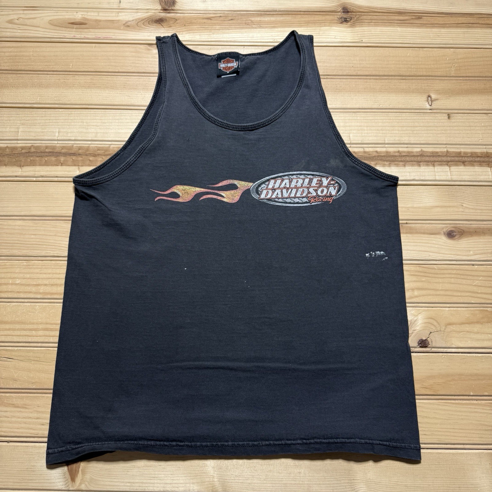 Vintage 90s Y2K Harley Davidson Flame Fire Racing Tee Size M