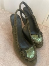 Women vamp slip on heel shoes punk goth grunge emo